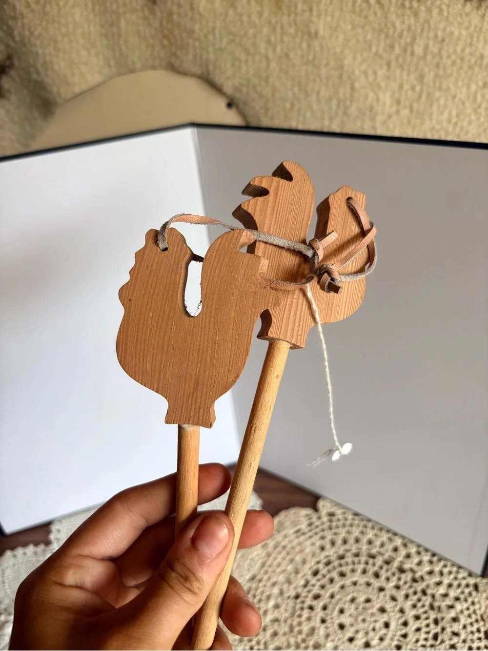 Vintage Wooden Salad Server Spoons